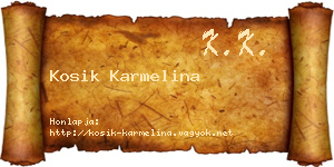 Kosik Karmelina névjegykártya